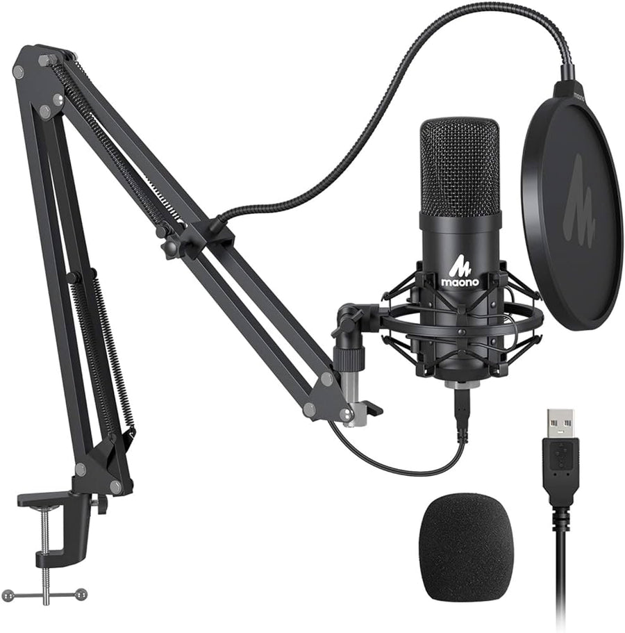 MAONO AU-A04 USB Podcast Condenser Microphone Combo Setup