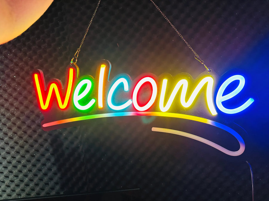 GearUP WELCOME Neon Sign for Shop, Restaurant, Pharmacy & Cafe