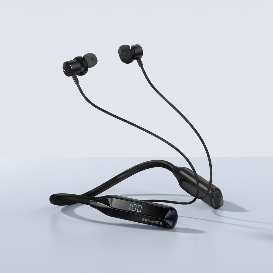 Awei G75BL Sports Bluetooth Neckband with LED Display
