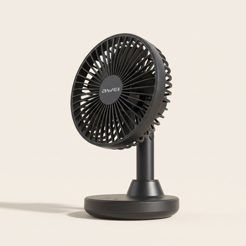 Awei F29 Mini Desktop Oscillating Rechargeable Fan - Black