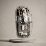 GearUP WM30 Transparent Crystal 2.4G + Bluetooth Magnetic Wireless Mouse - Gray
