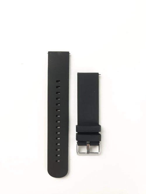 22MM Plain Silicone Watch Strap - Black Color