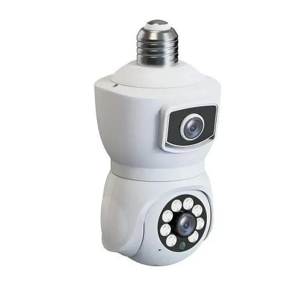V380 E9 Dual Lens Bulb PTZ IP Camera - White