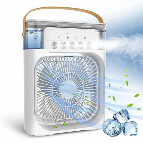 GearUP Mini Air Cooler Fan with Mist Flow - White