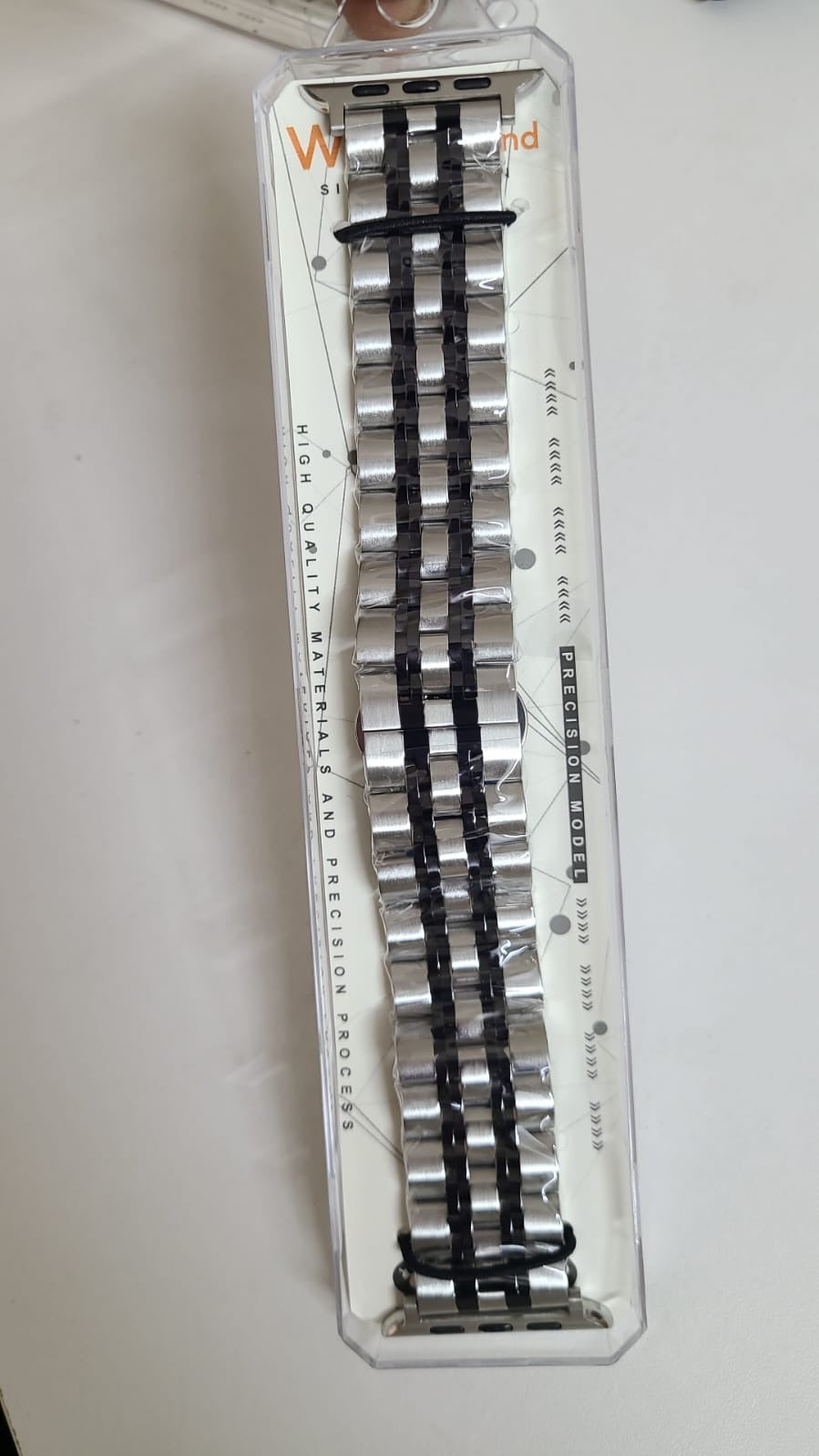42/44/49mm SS Beny Metal Strap For Smartwatch - Silver+Black Color