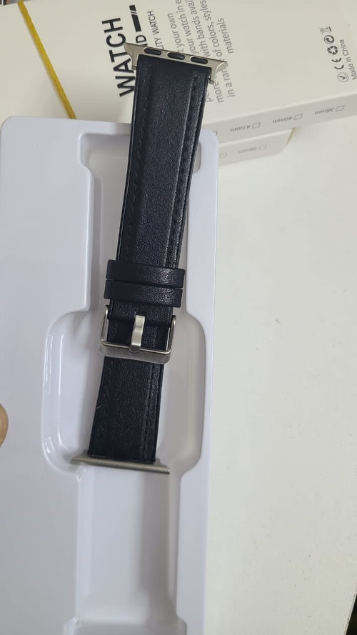 42/44/45/49mm Spigen Leather Strap For Smartwatch - Black Color