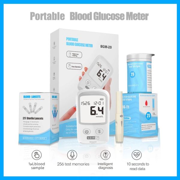 GearUP BGM-20 Blood Glucose Meter with 25 Test Strips