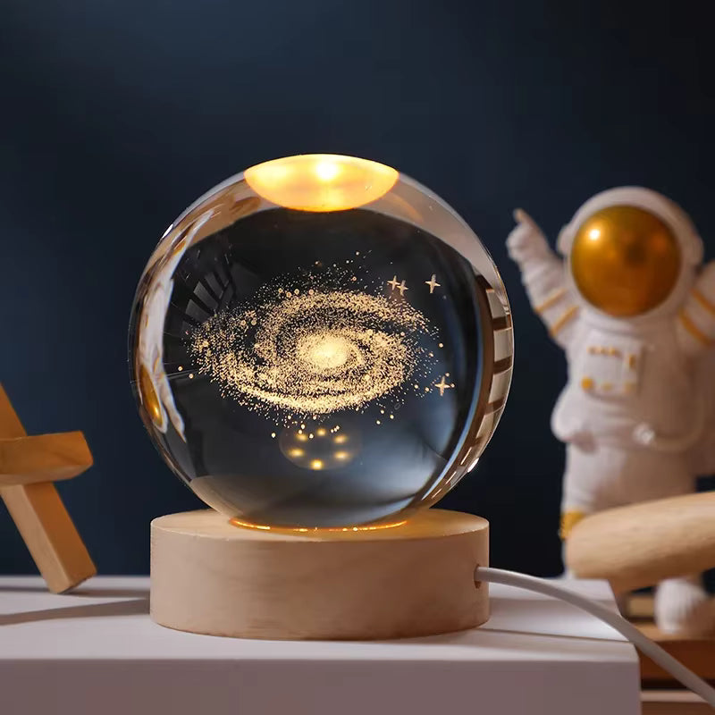 3D Crystal Ball - Galaxy (7 Color Base)