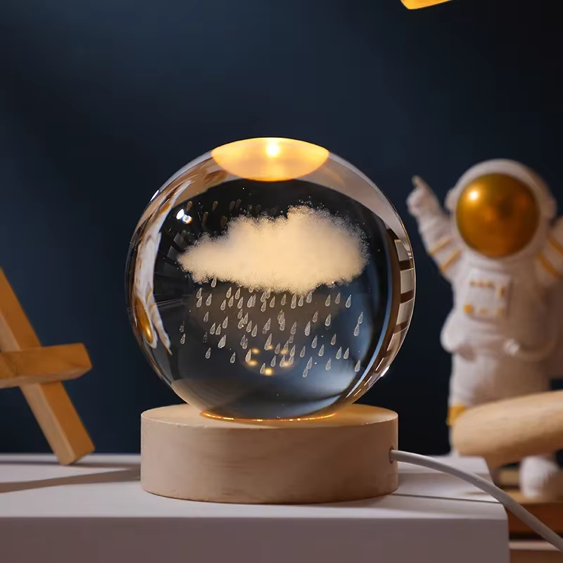 3D Crystal Ball -Rain Cloud (1 Color Base)
