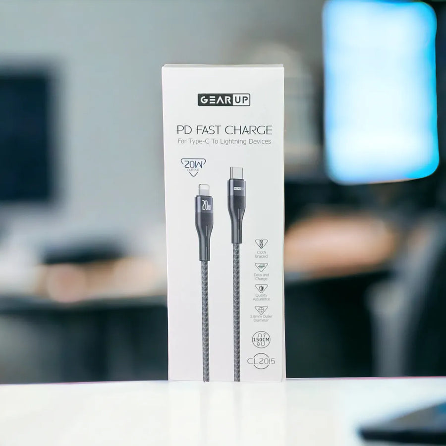 GearUP CL2015 Type-C to Lightning 20W PD Fast Charging & Data Cable 1.5m