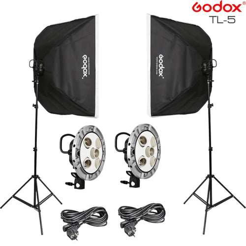 Godox Softbox Lighting Kit for YouTube & Live Streaming – Softbox, Light Holder & Tripod Stand (1 Side)