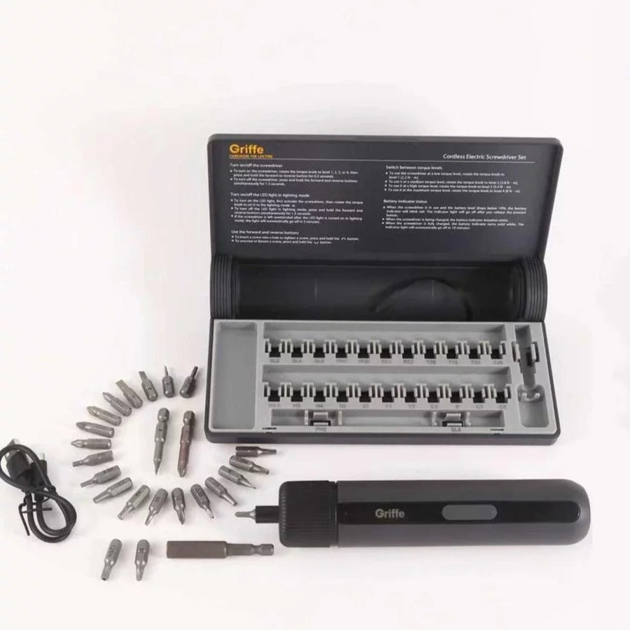 Griffe Cordless Electric Screwdriver Set (24 Bits)