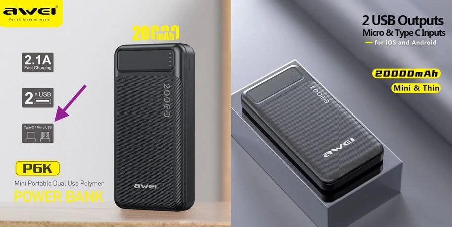 Awei P6K 20000mAh Power Bank