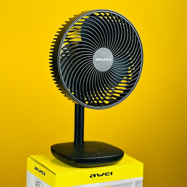 Awei F23 Portable USB Rechargeable Desk Fan (4000mAh) - Black